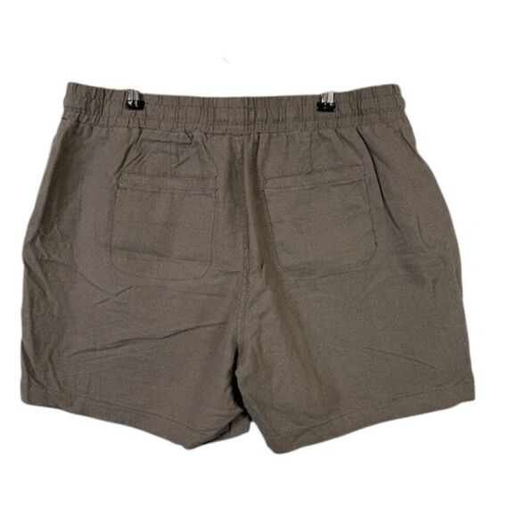 NWT EST. 1946 Linen Blend Shorts Light Brown Elastic Waist Pockets Size Medium - Picture 3 of 10